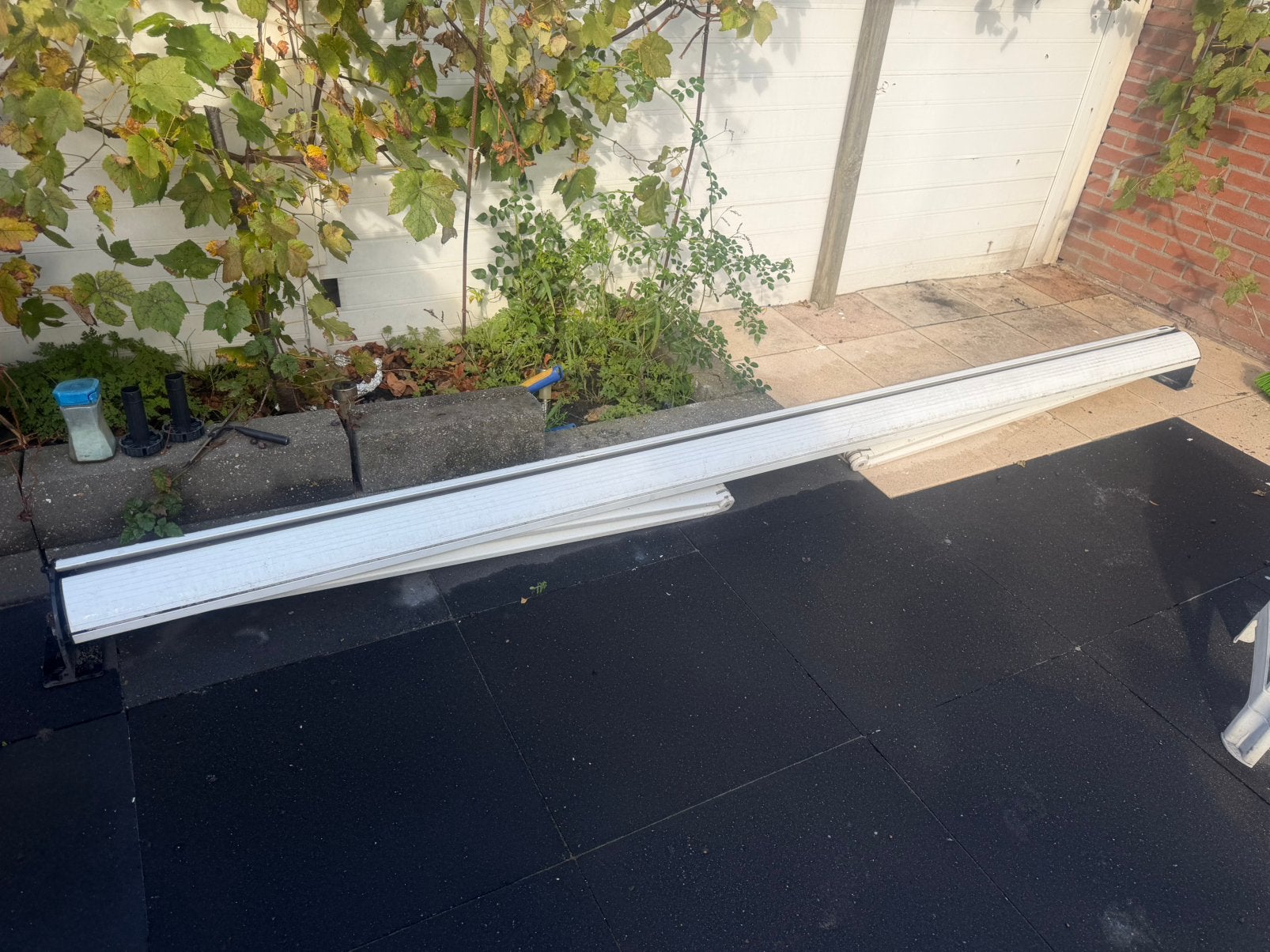 Zonnescherm, 150 tot 300 cm, Ophalen, Zo goed als nieuw, Knikarmscherm