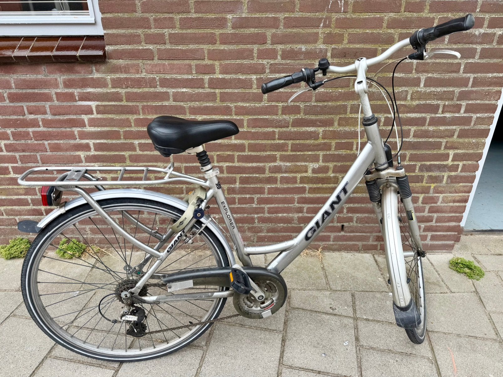 Giant aluminium damesfiets M 21 versnellingen, Ophalen, Gebruikt, Velgrem, Giant