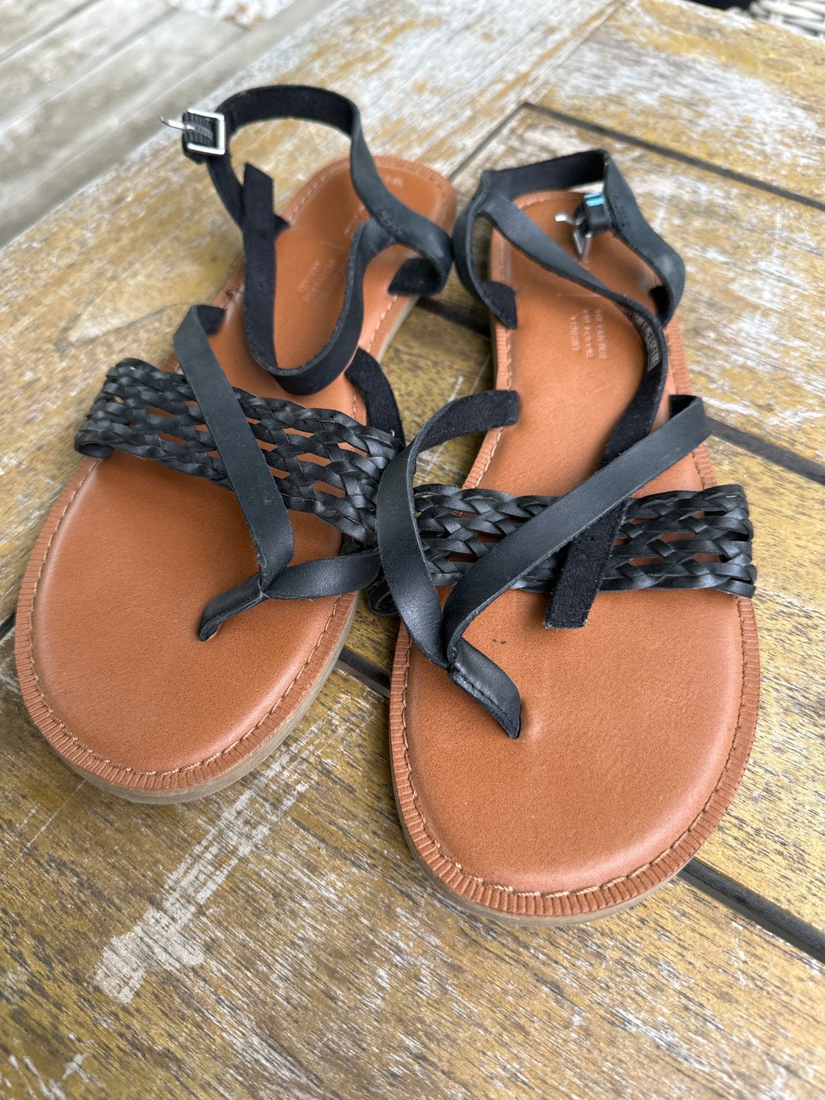 TOMS Lexie sandalen zwart - W 8.5 / EUR 39, Kleding | Dames, Schoenen, Ophalen of Verzenden, Nieuw, Zwart, Sandalen of Muiltjes