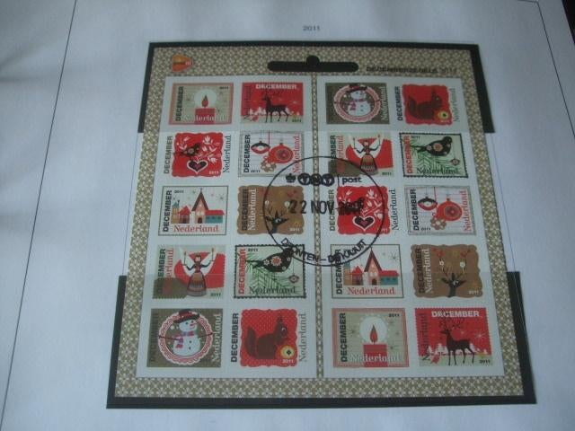 Nederland gebruikt V2887-2896 kerst deels gestempled  2011, Postzegels en Munten, Verzenden, Na 1940, Gestempeld