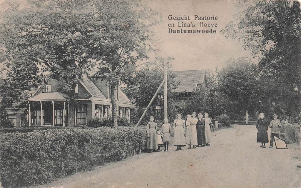 703-317-047 Gezicht Pastorie en Lina's Hoeve Dantumawoude, Verzamelen, Verzenden, Voor 1920, Friesland