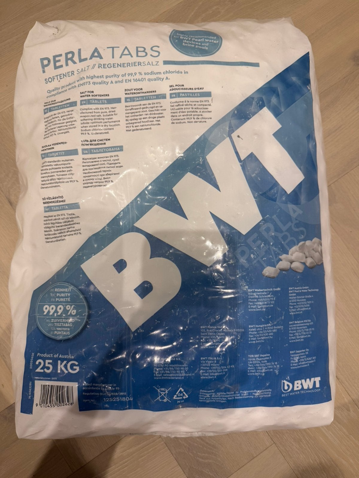 BWT zouttabletten waterontharder 25 kg. Per stuk., Ophalen, Nieuw