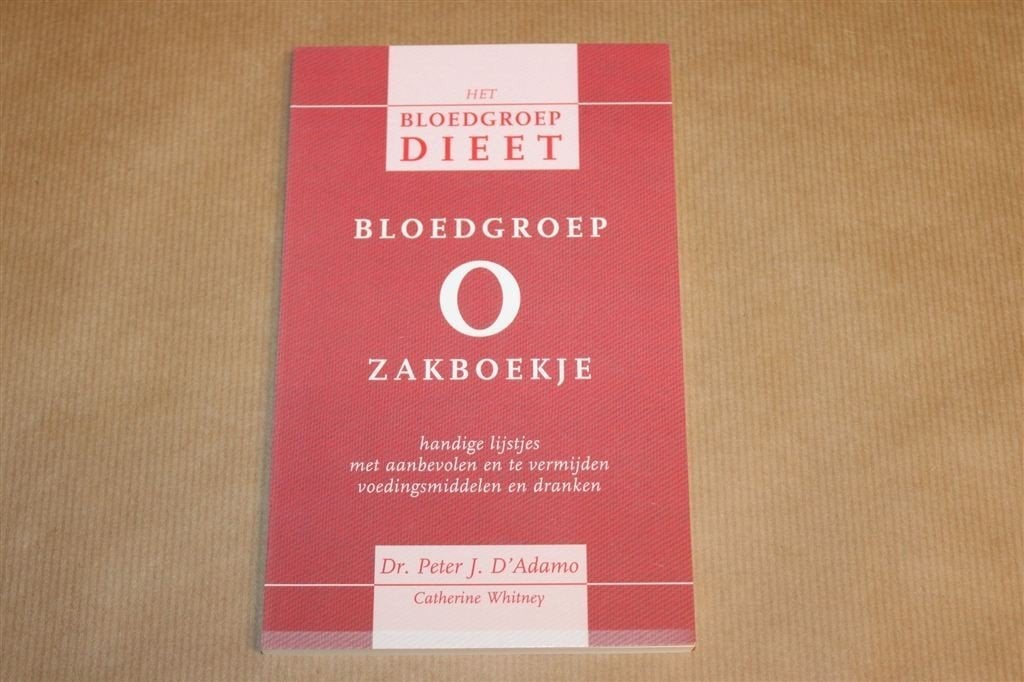 Bloedgroep O Zakboekje — Voeding & Lijsten — D’Adamo 2009, Boeken, Verzenden, Zo goed als nieuw