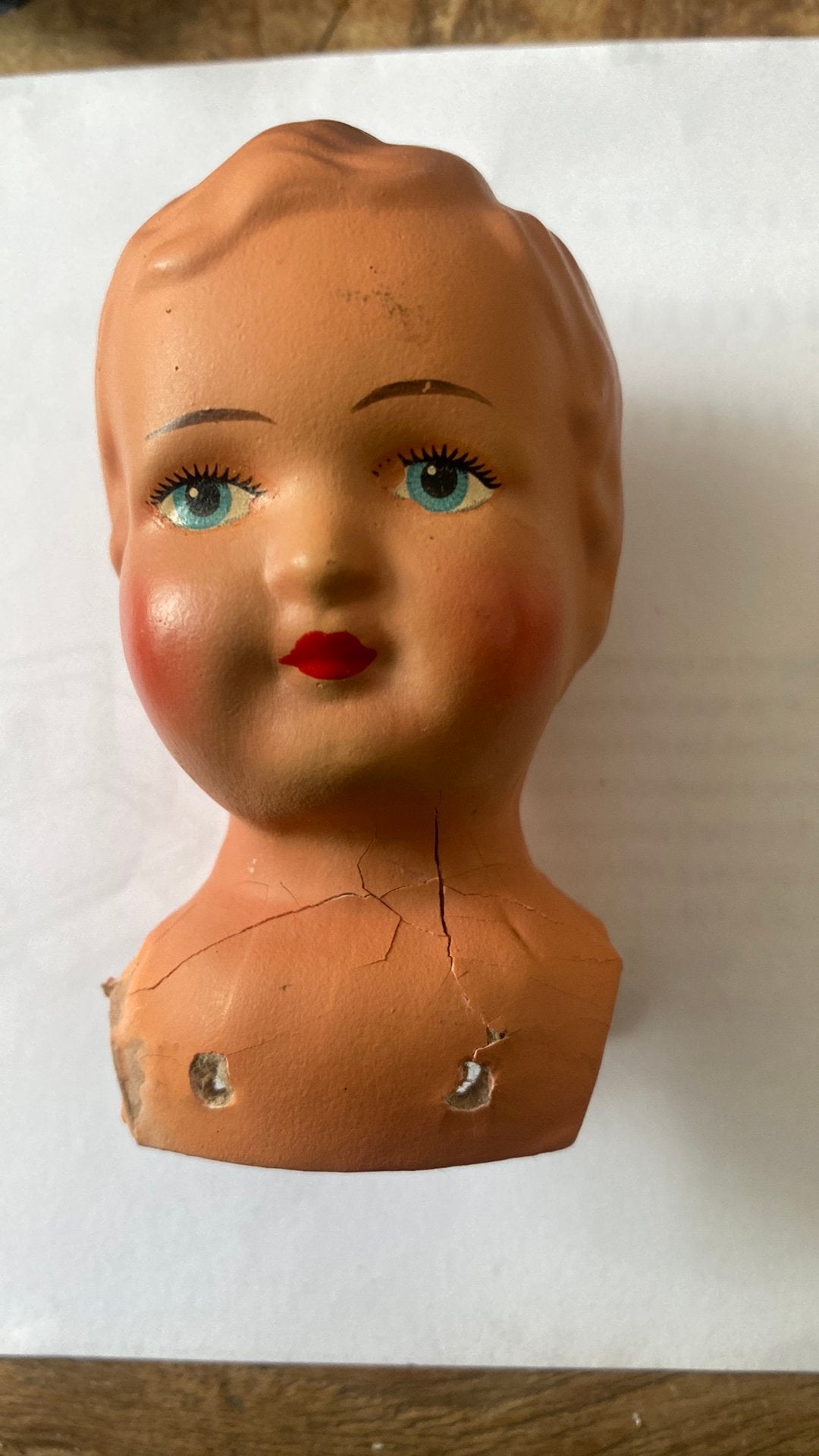 Prachtige papier mache  9 cm, Ophalen of Verzenden, Zo goed als nieuw, Pop