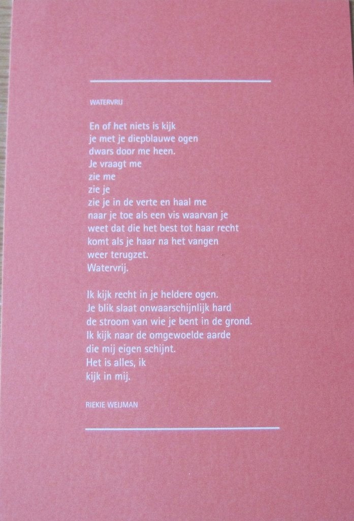 gedicht op kaart - Watervrij van Riekie Weijman - nieuw, Verzenden, 1980 tot heden, Ongelopen, Overige thema's