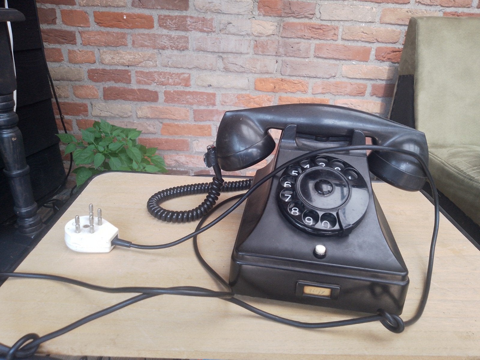 ANTIEKE BAKELIETEN TELEFOON met Draaischijf - PTT, Antiek en Kunst, Ophalen of Verzenden