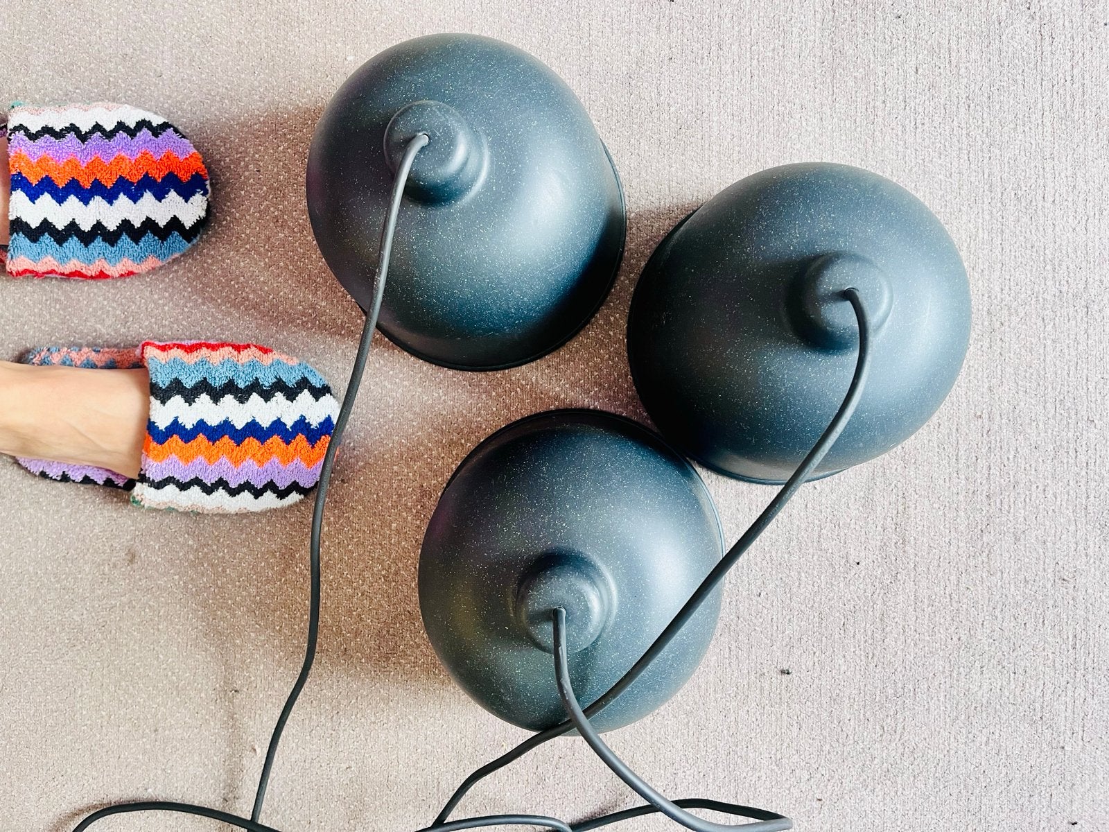 3 Muuto Grain Design Lampen met lange snoeren, Ophalen of Verzenden, Gebruikt, Kunststof, E27 (groot)