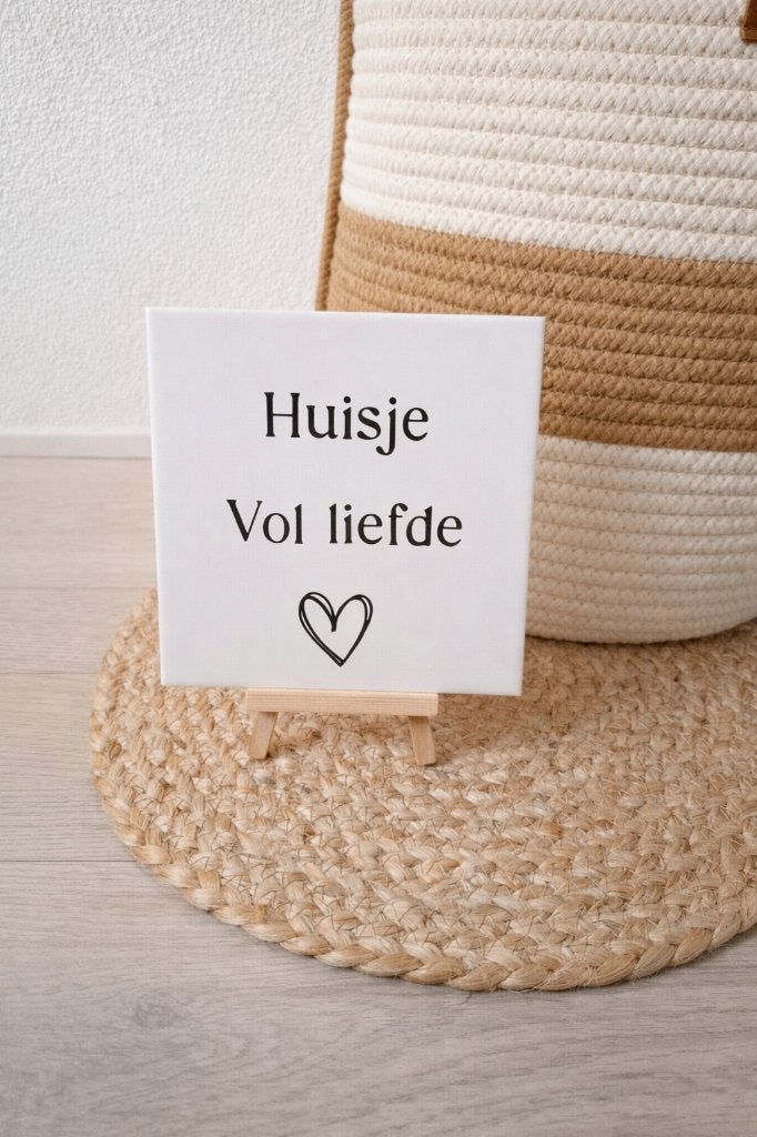 Tegel / tegeltje Huisje vol liefde, Handgemaakt, 15 cm, Nieuw, 15 cm