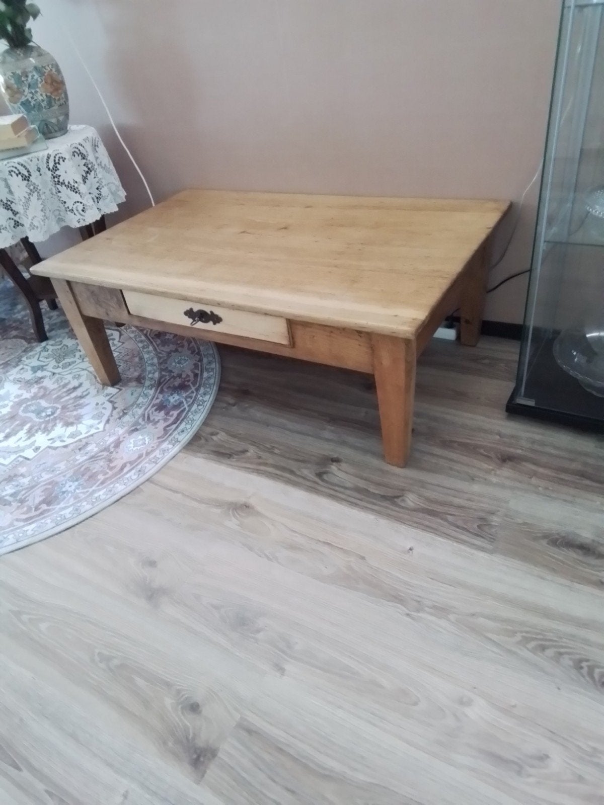 Salontafel, hout, landelijk, Huis en Inrichting, Tafels | Salontafels, Ophalen, 100 tot 150 cm, 50 tot 100 cm, Minder dan 50 cm
