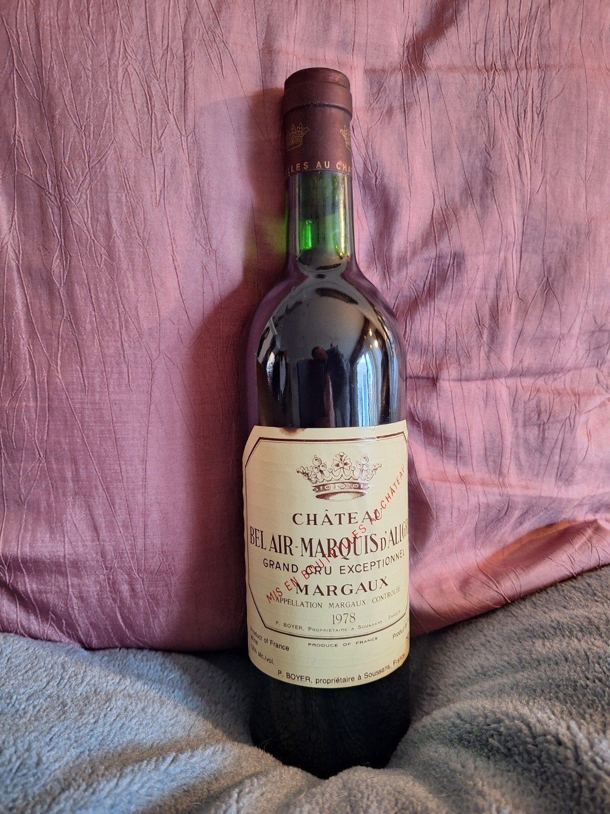 Châteaux Bel air-Marquis d'Alligre 1978, Ophalen of Verzenden, Frankrijk, Rode wijn