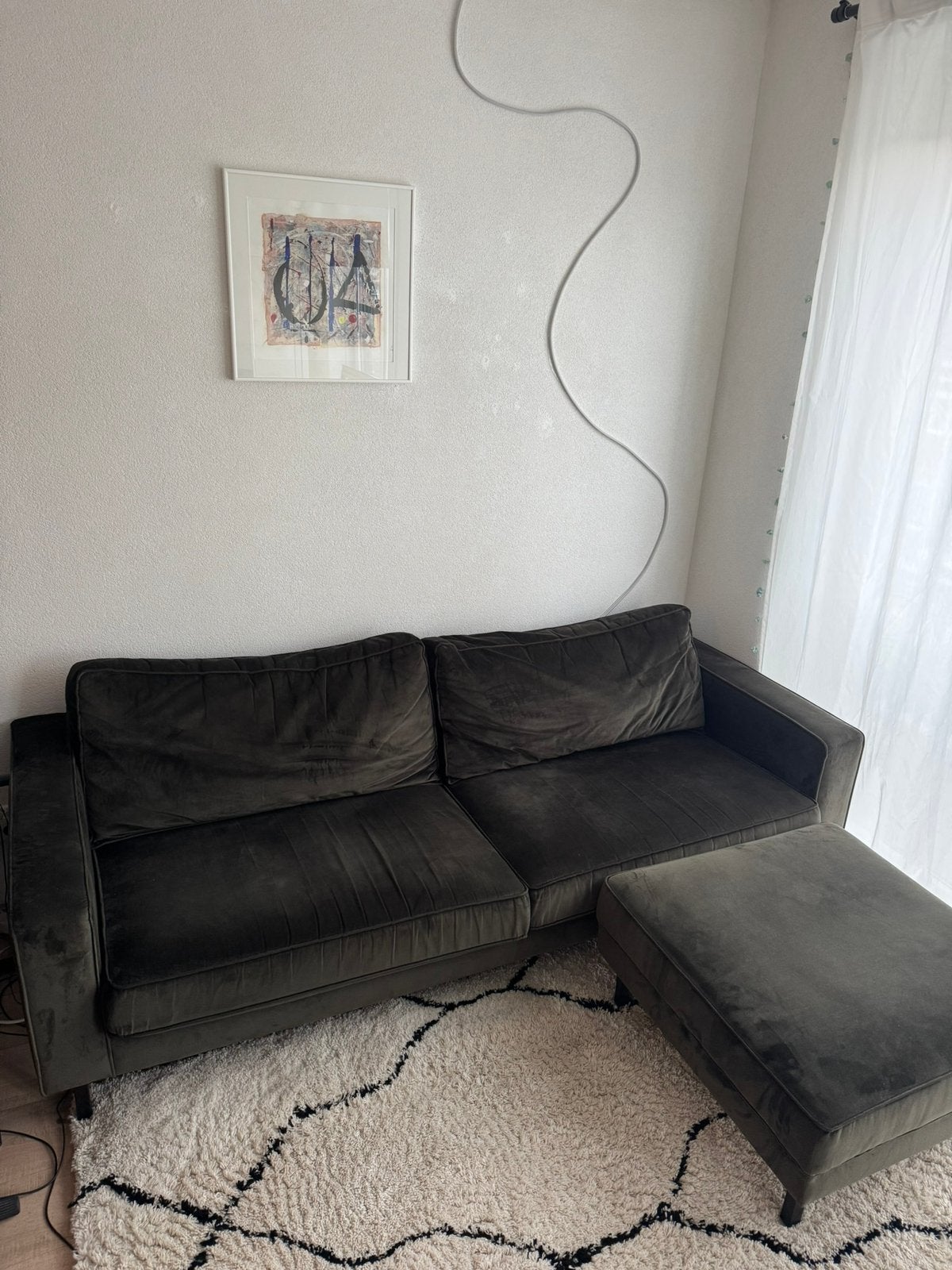 WOOOD Bank Karwei met Hocker 230cm, Ophalen, Zo goed als nieuw