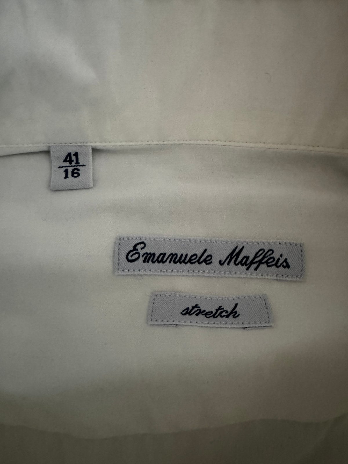 Emanuele Maffeis shirt, Verzenden, Zo goed als nieuw, Wit, Halswijdte 41/42 (L)