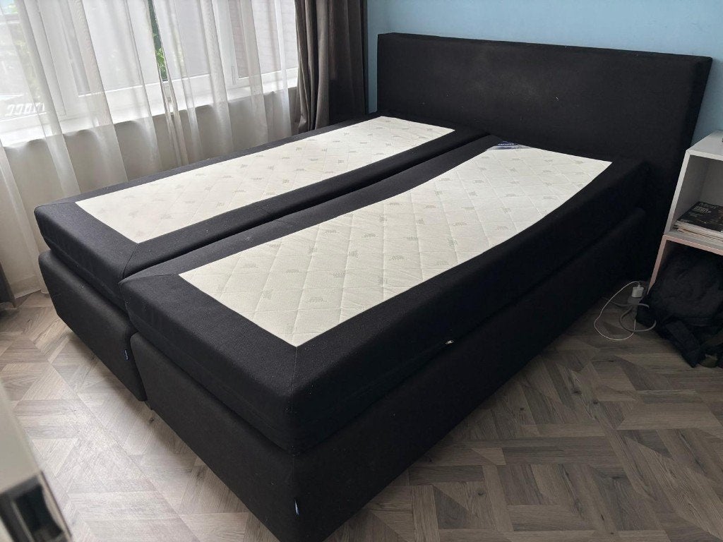 Karlsson Boxspring 160x200, Huis en Inrichting, Slaapkamer | Boxsprings, Ophalen, Gebruikt, Zwart, Tweepersoons