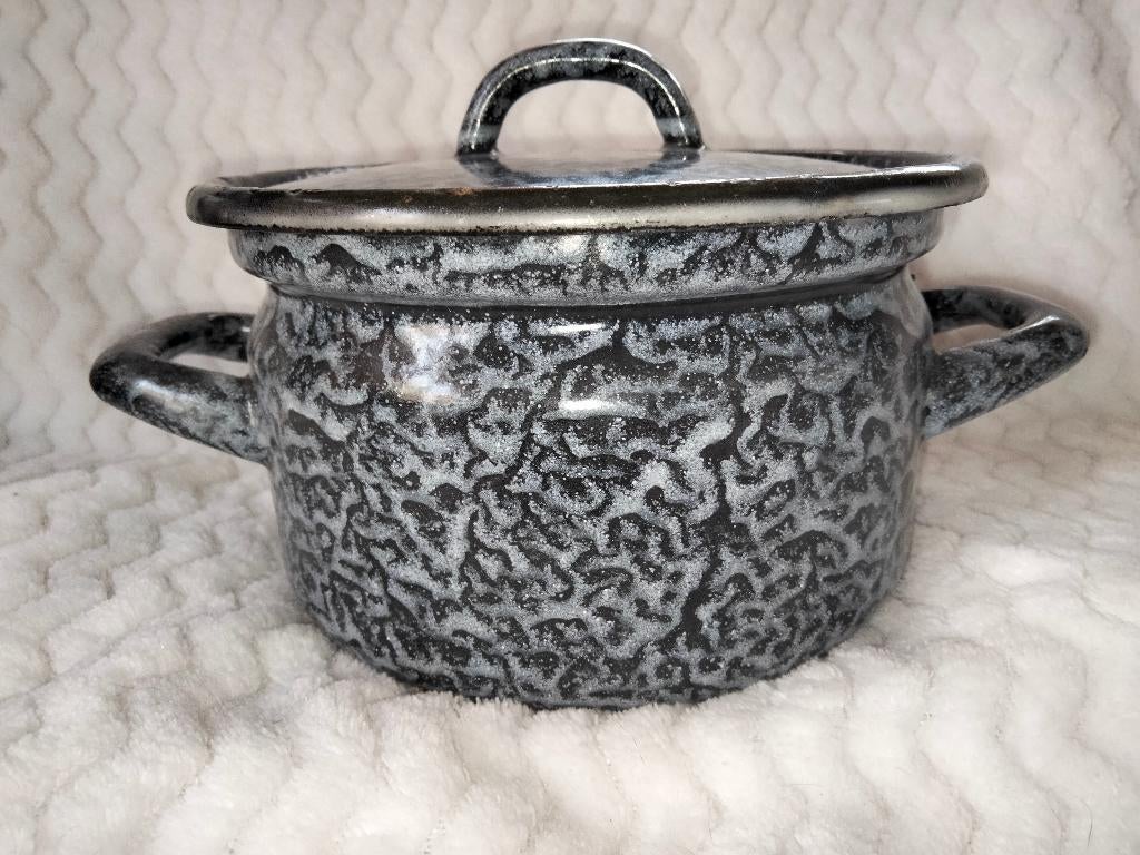 Vintage emaille wolkjes pan, Antiek en Kunst, Ophalen of Verzenden