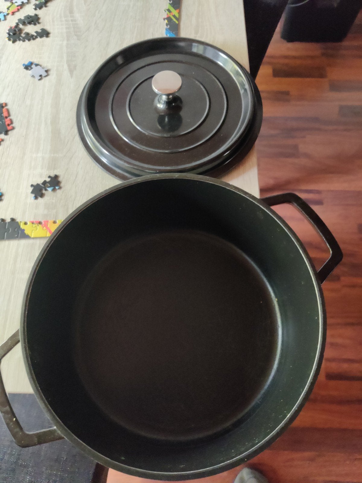 Gietijzeren Braadpan met Deksel - Zwart, Gebruikt, Ophalen of Verzenden, Met deksel, Overige merken