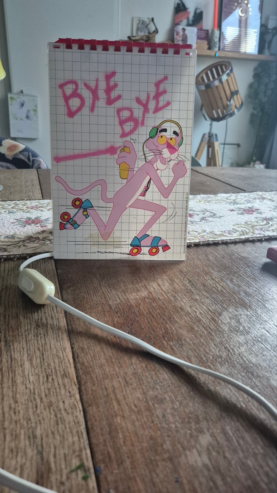 pink-panter lamp uit 1985, Ophalen