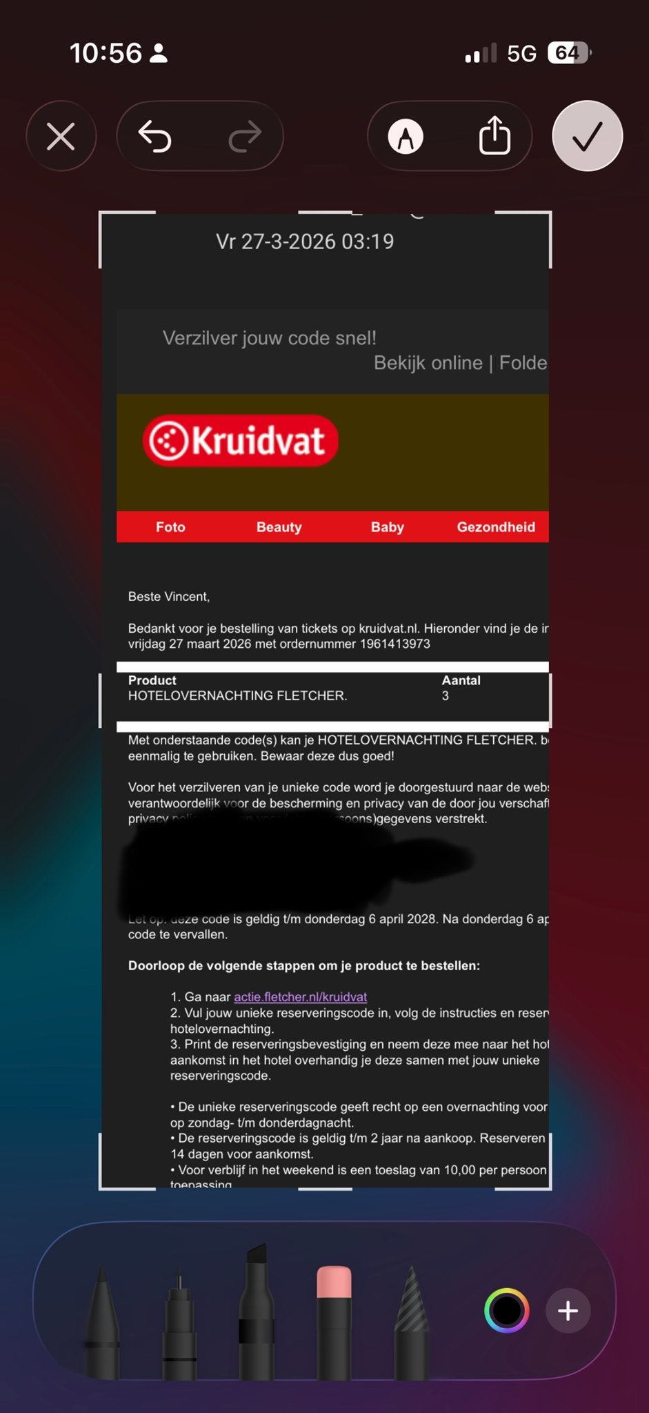 3 codes voor een hotel  bij fletcher van de kruidvat, Twee personen, Kortingsbon