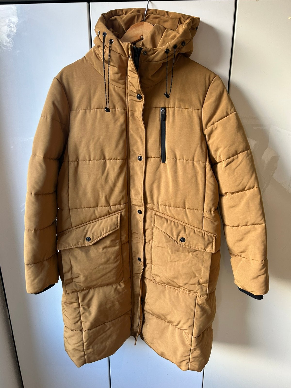 Winterjas okergeel 42, Ophalen of Verzenden, Zo goed als nieuw, Maat 42/44 (L), Geel
