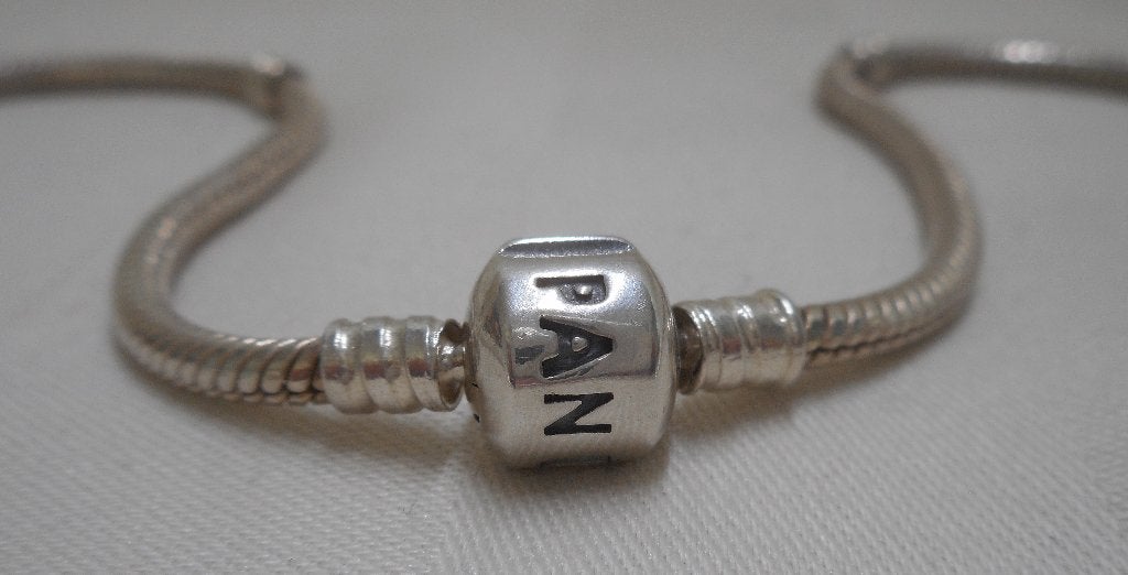Zilveren Pandora snake ketting met bol slot nr.1800, Verzenden, Zo goed als nieuw, Zilver, Zilver