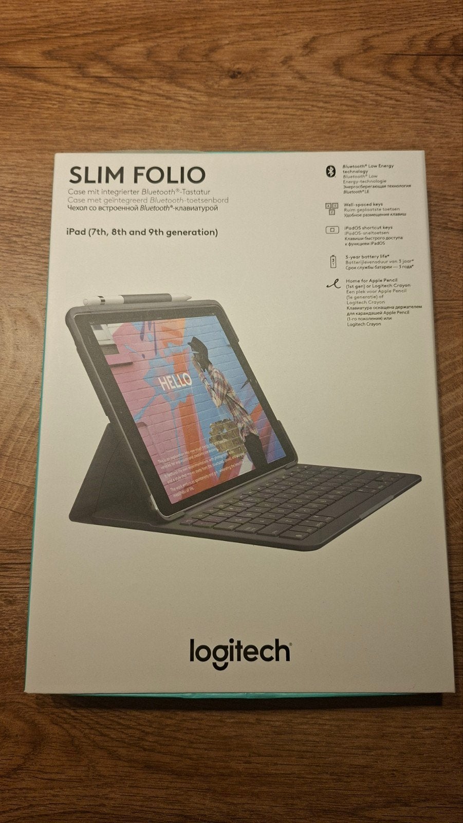 Logitech Slim Folio Bluetooth Toetsenbord Hoes voor iPad, Ophalen, Gebruikt, Logitech toetsenbord