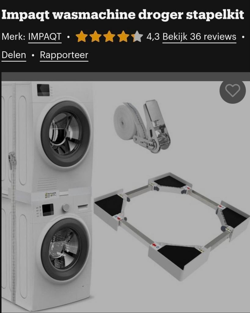 IMPAQT wasmachine droger stapelkit - Zo goed als nieuw, Ophalen, Zo goed als nieuw