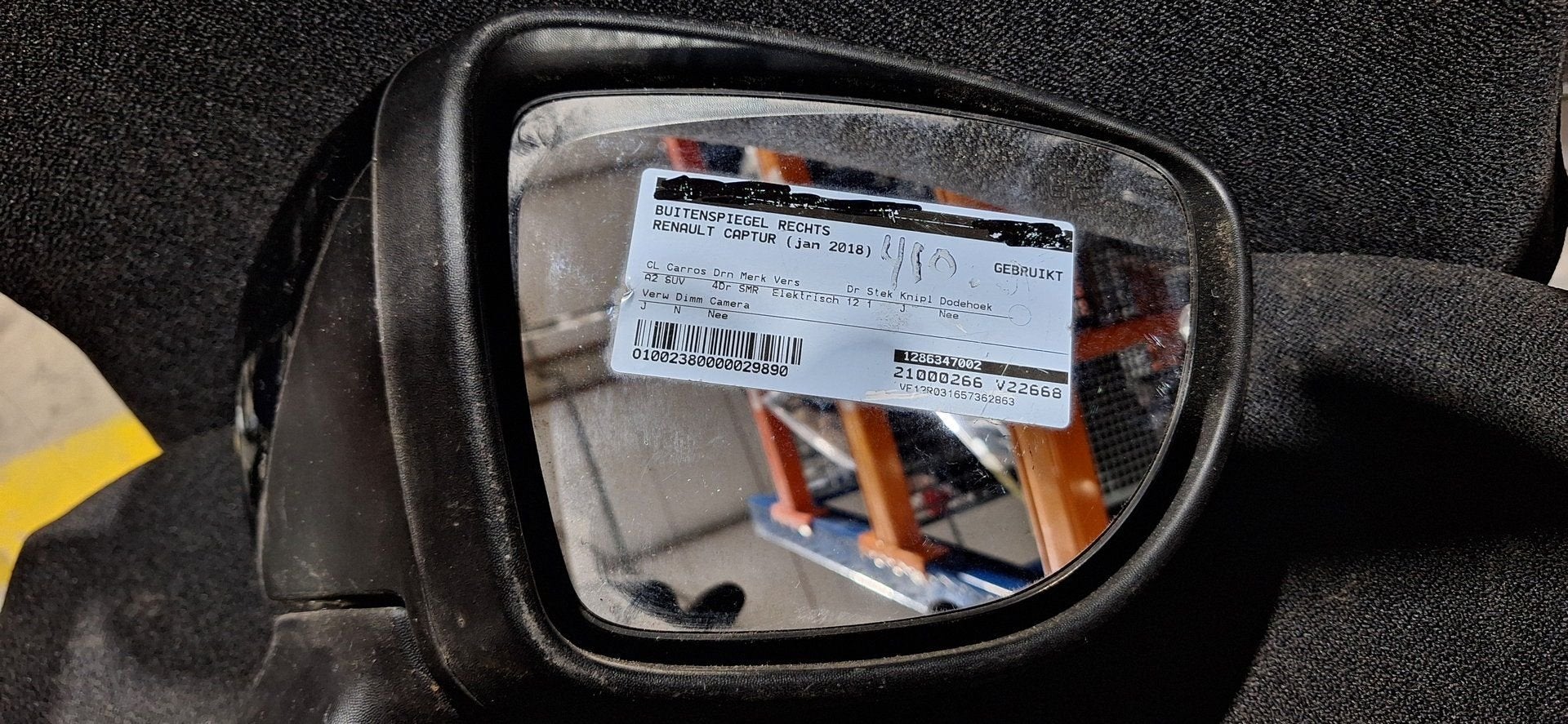 buitenspiegel rechts Renault Captur uit januari 2018., Gebruikt, -, -, Ophalen of Verzenden