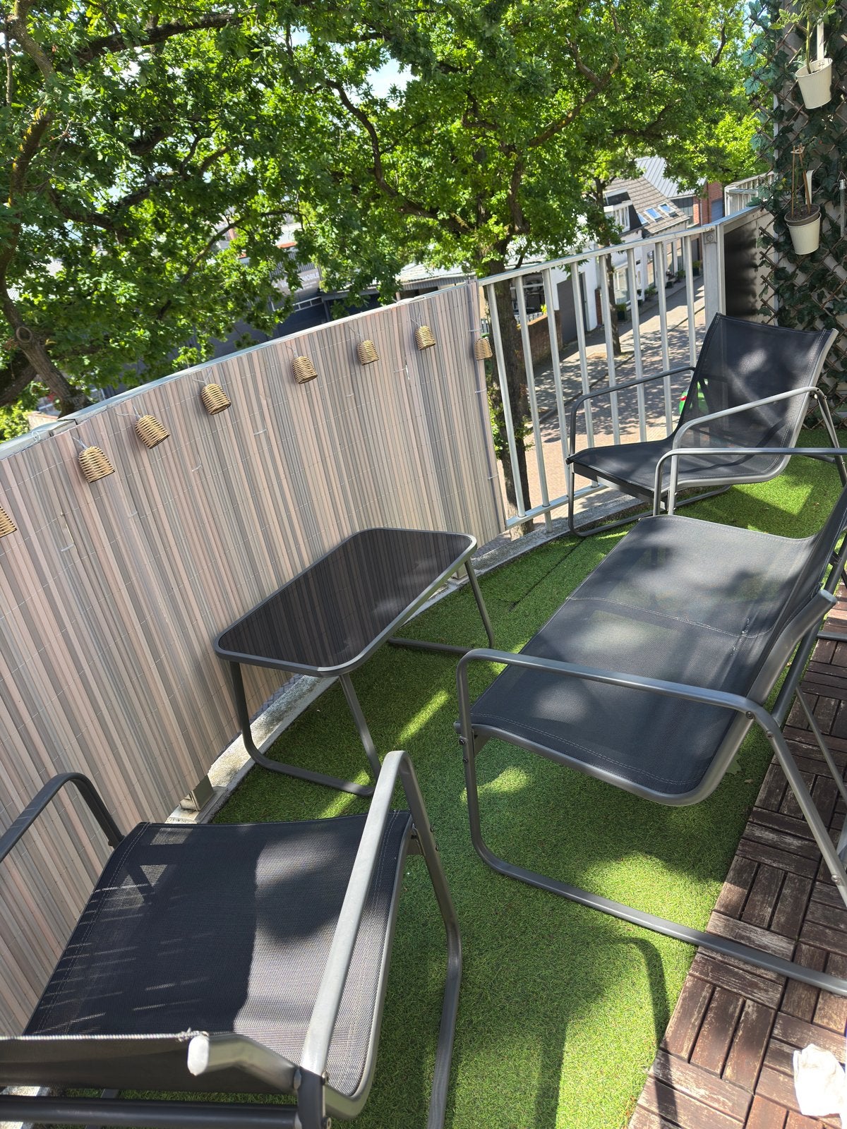 tuinset met 4 zitplaatsen en bijzettafel, Ophalen, 4 zitplaatsen, Gebruikt, Aluminium