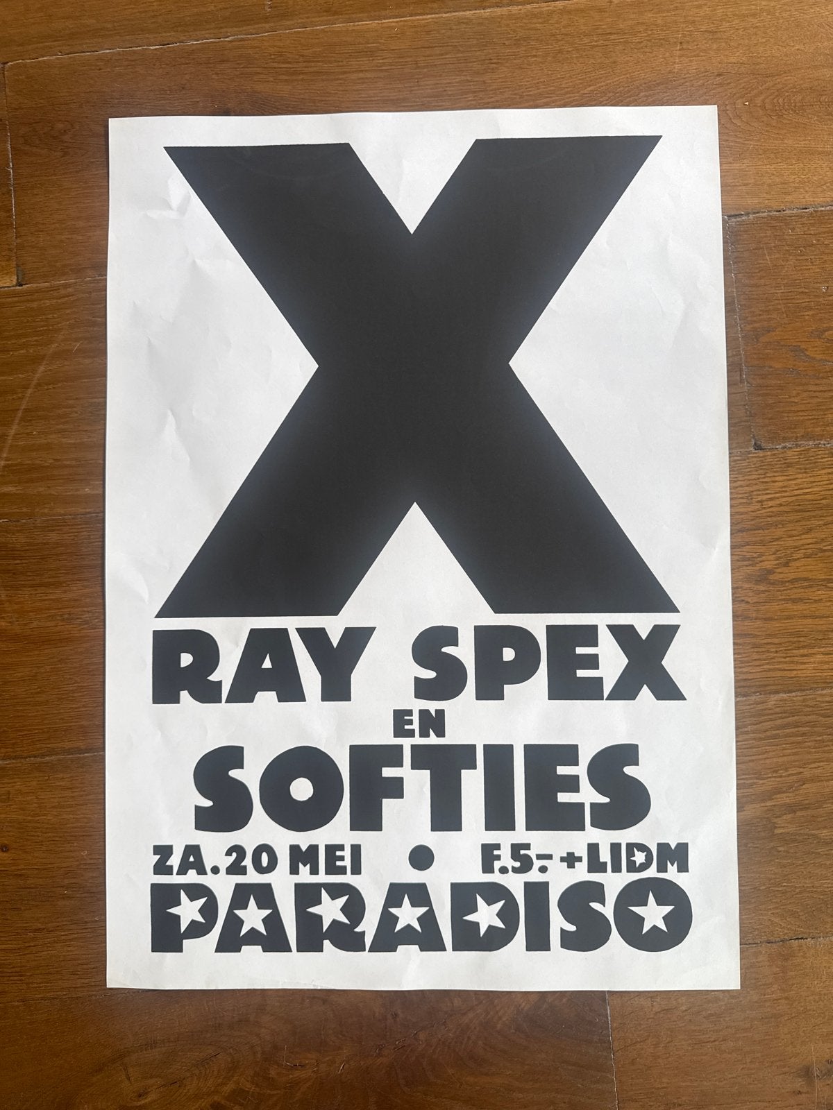 Paradiso Poster Ray Spex en Softies - 20 Mei 1978, Verzamelen, Posters, Rechthoekig Staand, Ophalen of Verzenden, Zo goed als nieuw