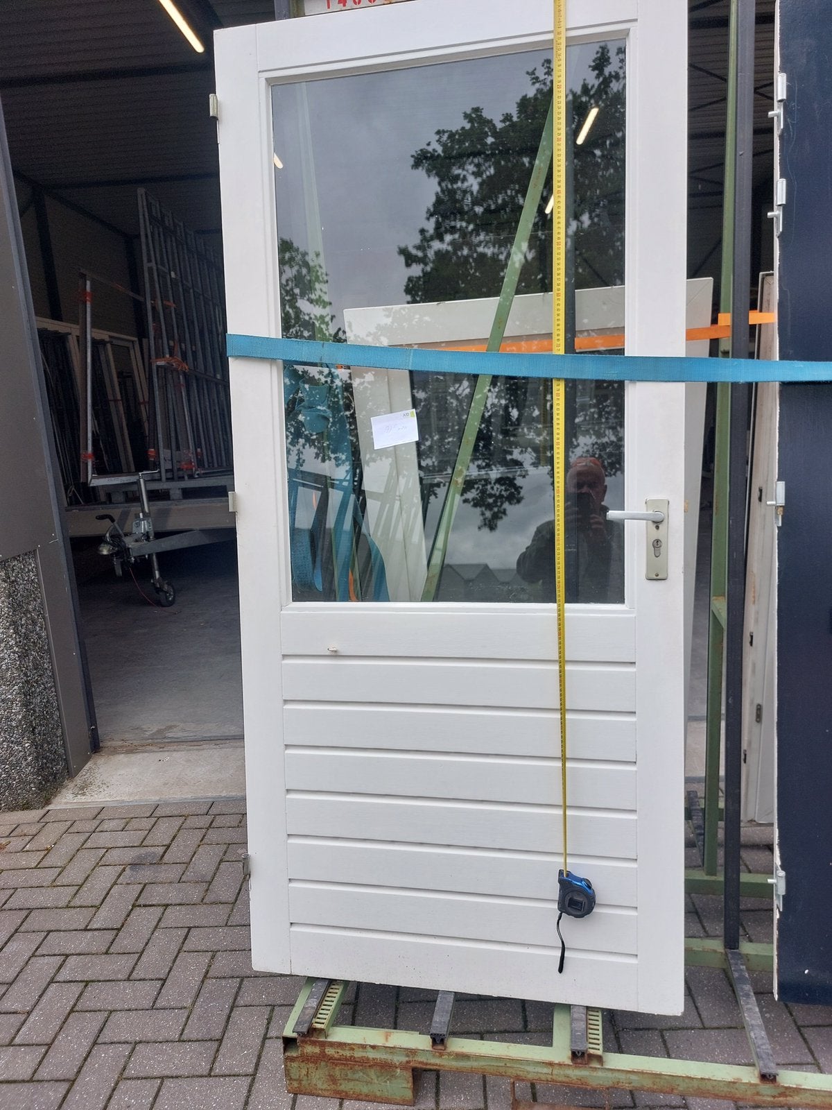 Hardhouten achterdeur, Ophalen of Verzenden, Gebruikt, Buitendeur, 200 tot 215 cm