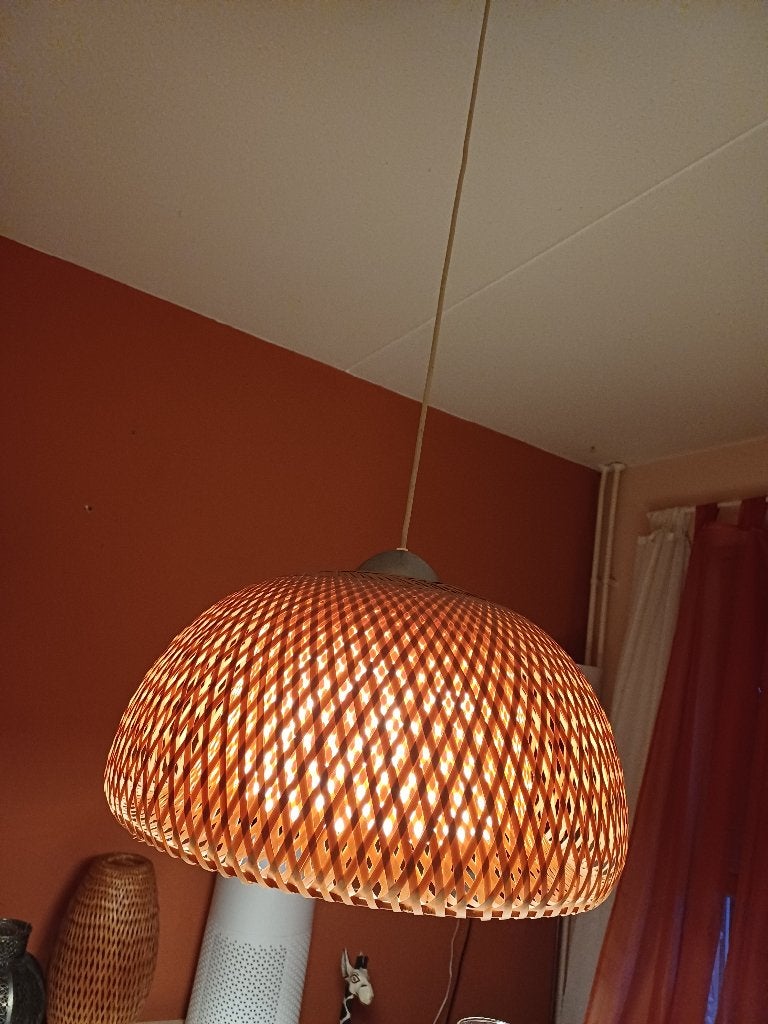 Bamboe hanglampen bohemian stijl, Ophalen, Zo goed als nieuw, E27 (groot)