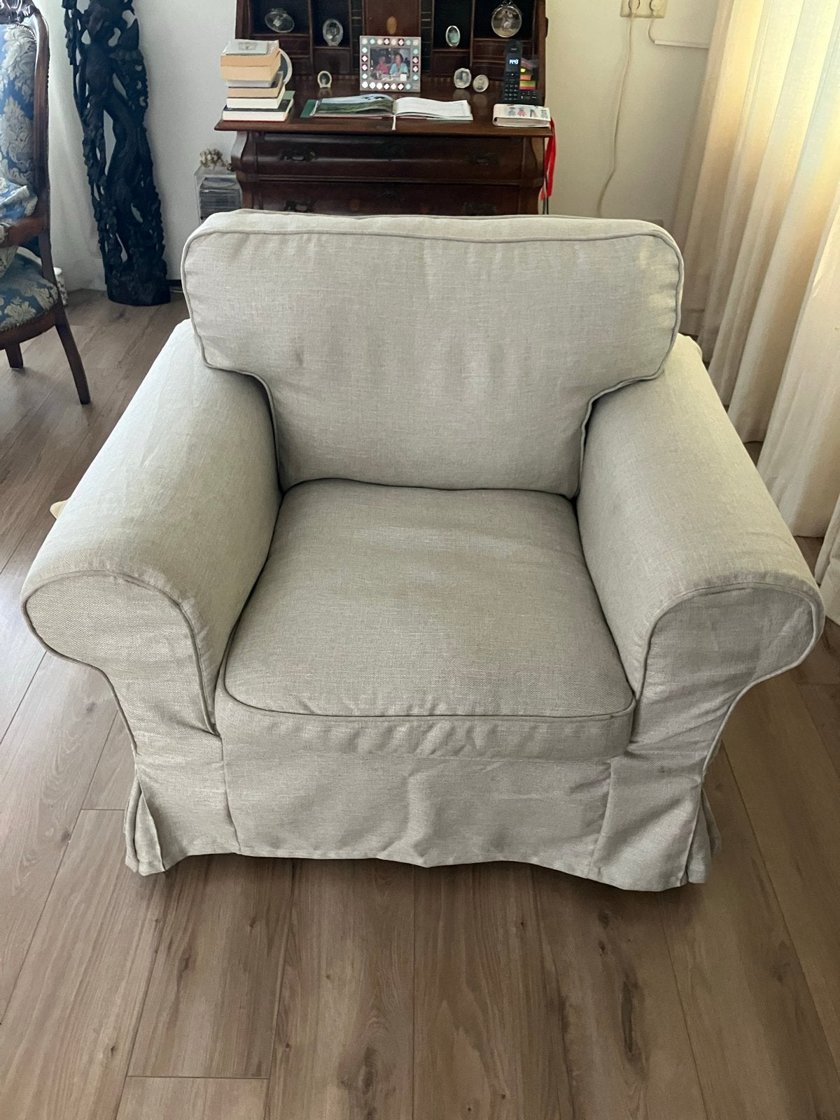 Zo goed als nieuwe Ikea EKTORP fauteuil, Huis en Inrichting, Ophalen, Zo goed als nieuw, Stof, 75 tot 100 cm