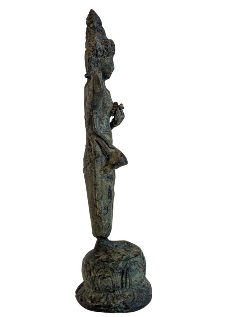 Indonesische Bronzen Avalokiteshvara – 22,9 cm, Antiek en Kunst, 23 cm, Ophalen of Verzenden, Indonesië, Brons