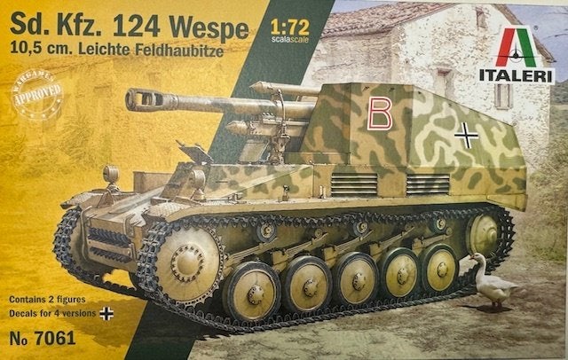 Coelianmodels, Italeri, 7061 Sd Kfz 124 Wespe 1/72, € 16,99, Hobby en Vrije tijd, Modelbouw | Auto's en Voertuigen, Italeri, Nieuw