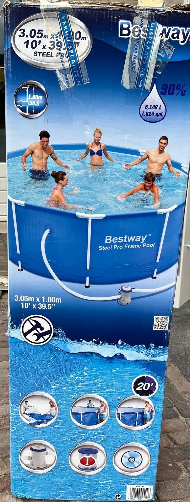 Bestway Steel Pro Frame Zwembad 3.05m x 1.00m, Ophalen, Gebruikt, 200 tot 300 cm, 80 tot 120 cm