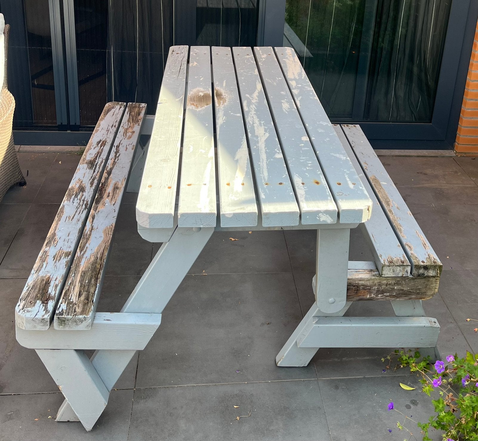 Picknicktafel om te bouwen tot bank, moet opgeknapt worden, Ophalen, Gebruikt, Inklapbaar, Rechthoekig