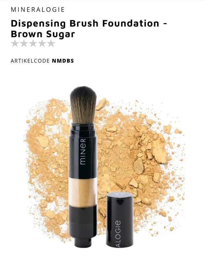 Mineralogie Dispensing Brush Foundation - Brown Sugar, Ophalen of Verzenden, Nieuw, Zonnebrand of After Sun