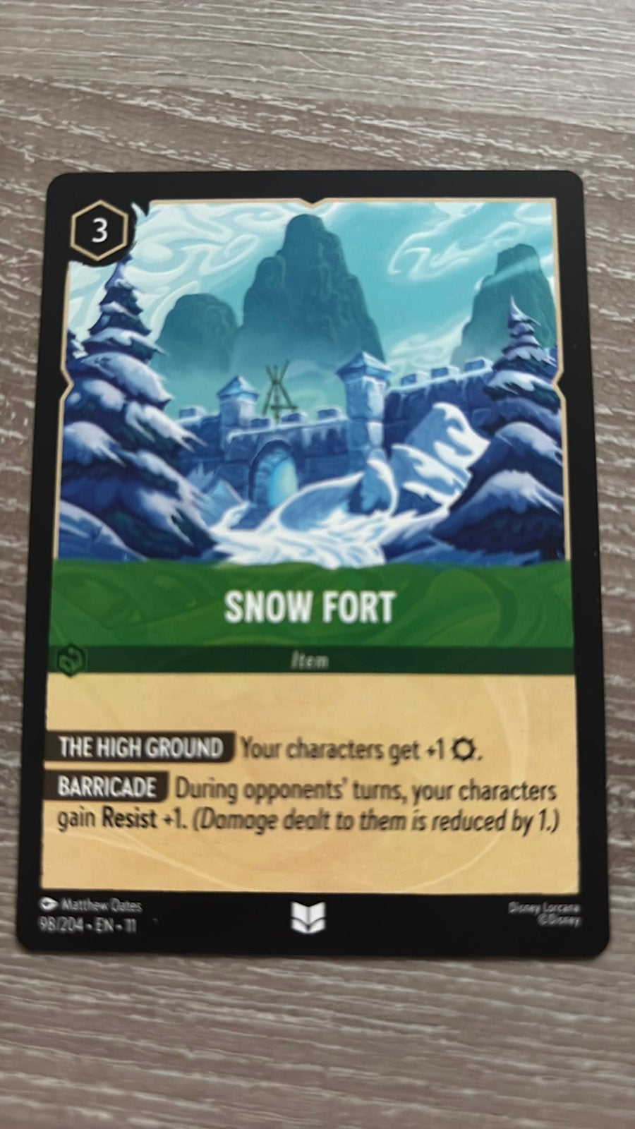 Disney Lorcana Snow Fort 98-204 11WSP nonfoil, Ophalen of Verzenden, Zo goed als nieuw, Losse kaart