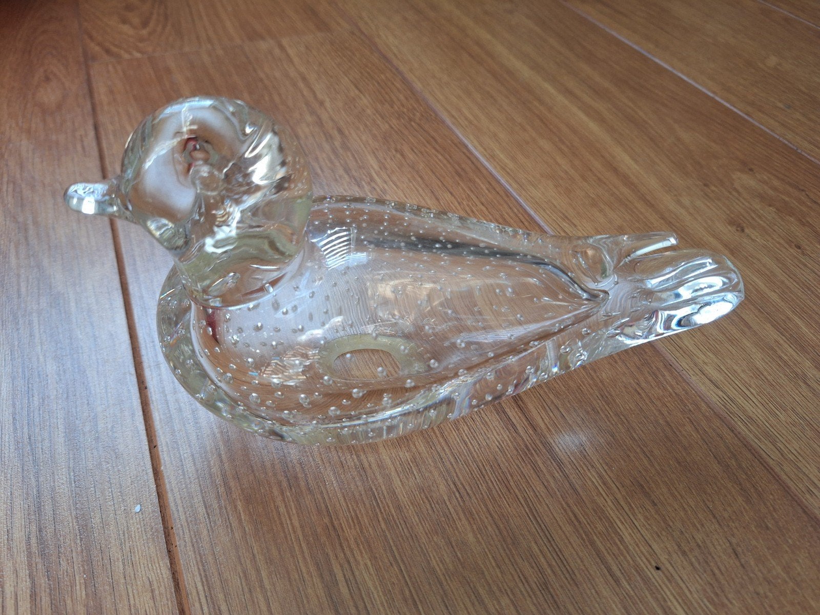 Glazen eend met bubbels - Decoratief object, Ophalen of Verzenden