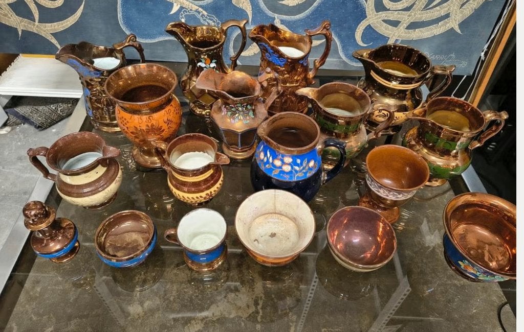 Partij  goudsteen copperware  luster, Ophalen