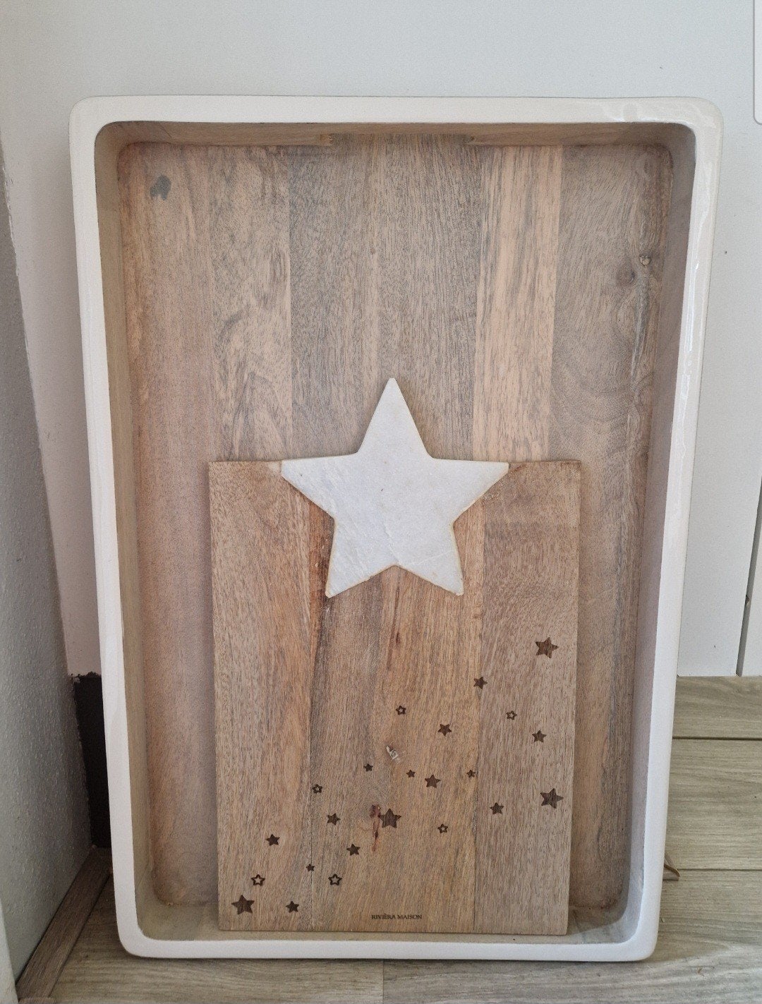 Riviera Maison starry ski chopping board., Serveerplank, Handgemaakt, Nieuw, Ophalen of Verzenden