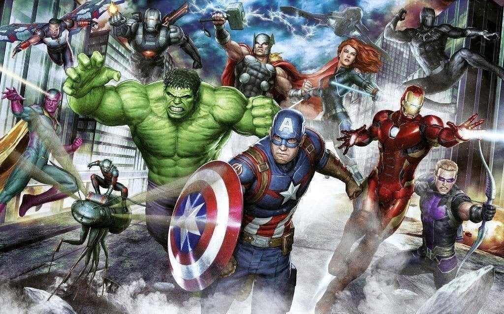 Avengers Vlies Behang Assemble - 400x250 - Gratis Verzending, Verzenden, Vliesbehang, 10 tot 25 m², Komar