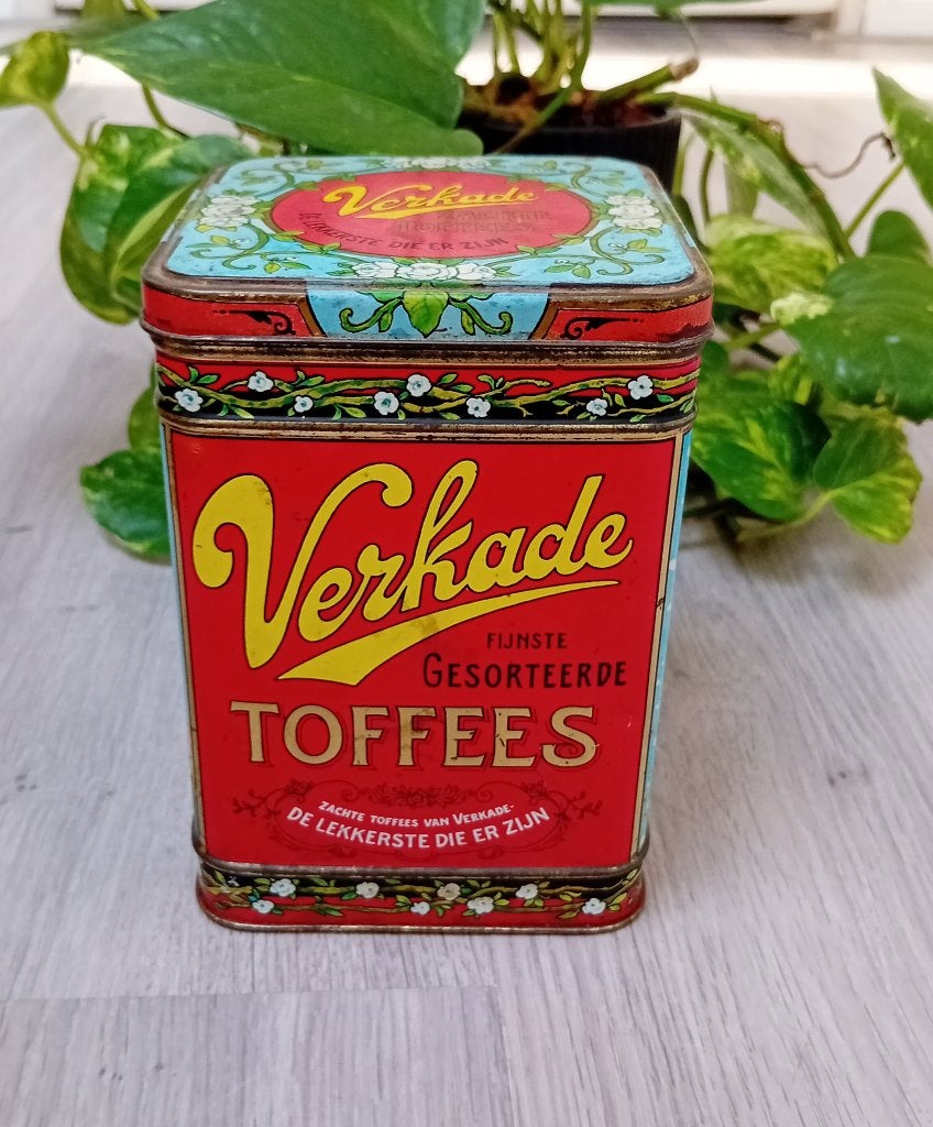 verkade zachte toffees snoep blik, Verzamelen, Verzenden, Gebruikt, Koek(jes), Verkade