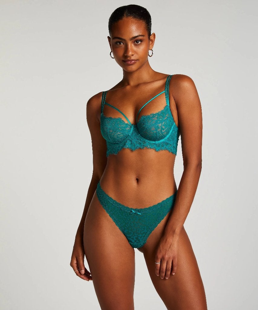 String Zena Groen en Bruin maat XS tm XL (015), Hunkemöller, Ophalen of Verzenden, Overige kleuren, String