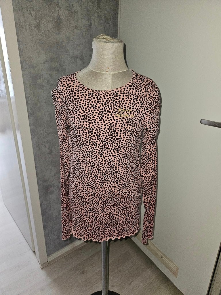 Roze longsleeve met stippenprint maat 164, Kinderen en Baby's, Kinderkleding | Maat 164, Meisje, Ophalen of Verzenden, Zo goed als nieuw