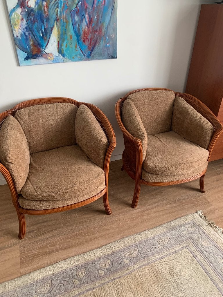 Twee mooie fauteuils, Huis en Inrichting, Stoelen, Ophalen, Gebruikt, Twee, Bruin