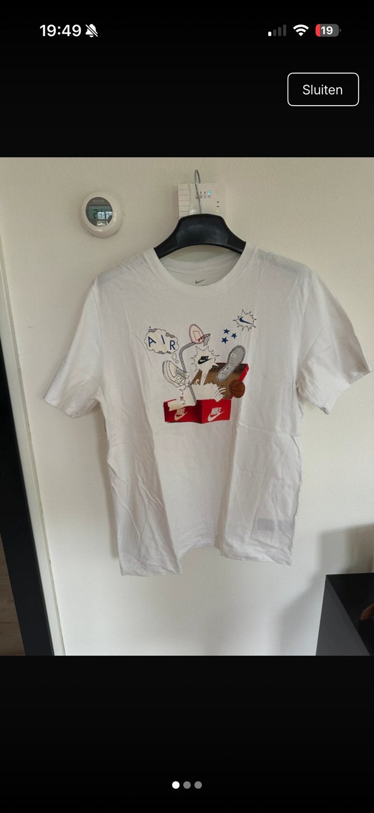 Nike t-shirt shoebox, Verzenden, Zo goed als nieuw, Maat 52/54 (L), Wit