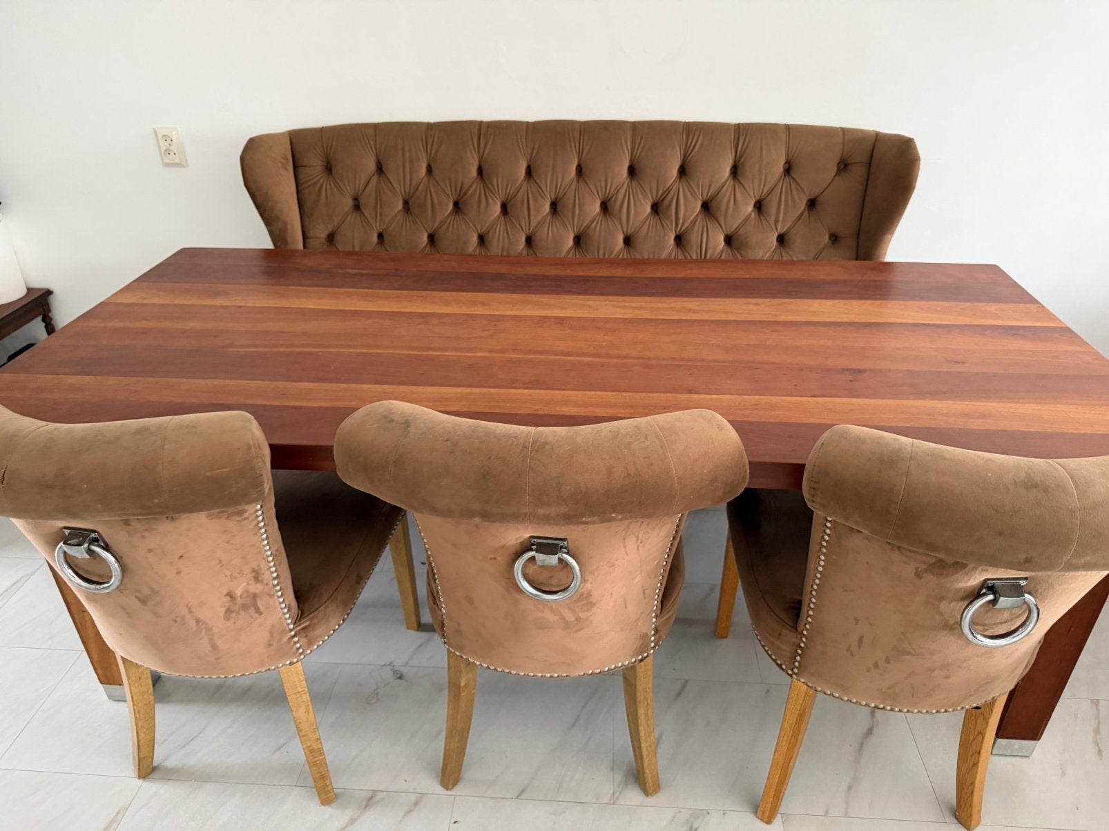 Dubbelman design eettafel, bank en stoelen, Ophalen, Vijf personen of meer, Rechthoekig