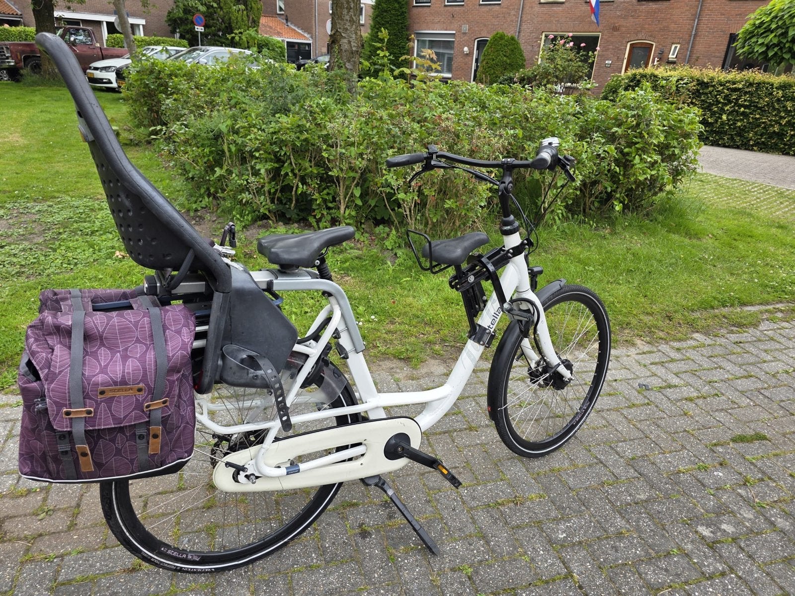 Stella Fiore elektrische mamafiets met zitjes en fietstassen, Fietsen en Brommers, Gebruikt, 51 tot 55 cm, 50 km per accu of meer