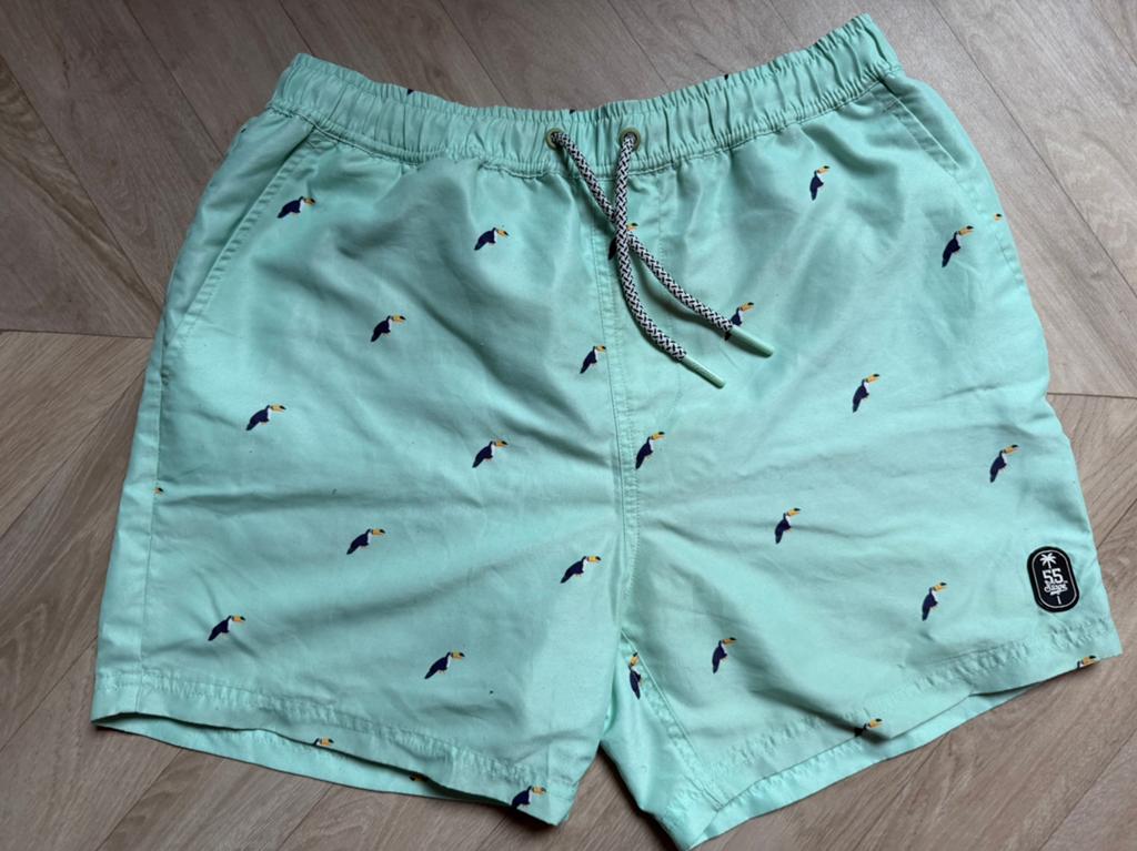 Zwembroek met toekans, Kleding | Heren, Badmode en Zwemkleding, Ophalen of Verzenden, Overige maten, Groen, Zwemshort