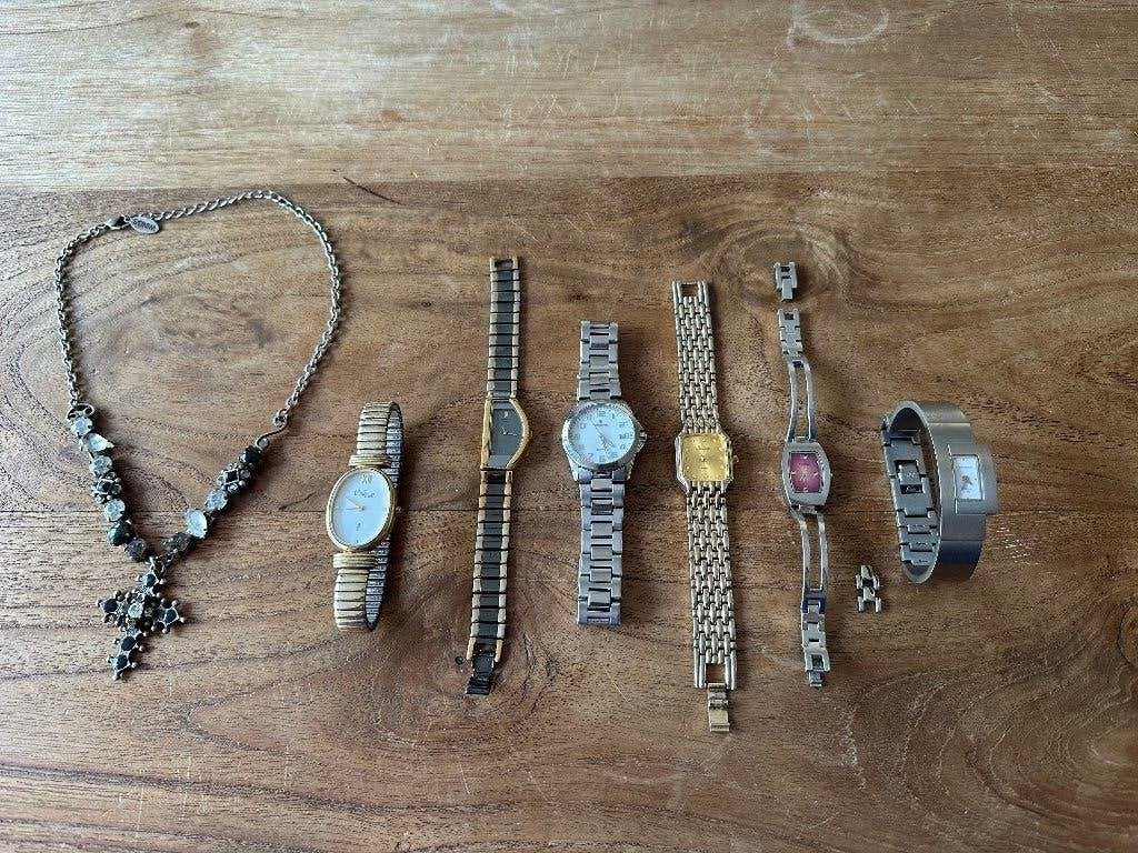 Vintage Horloge Collectie Quartz, Ophalen, Gebruikt, Staal, Polshorloge